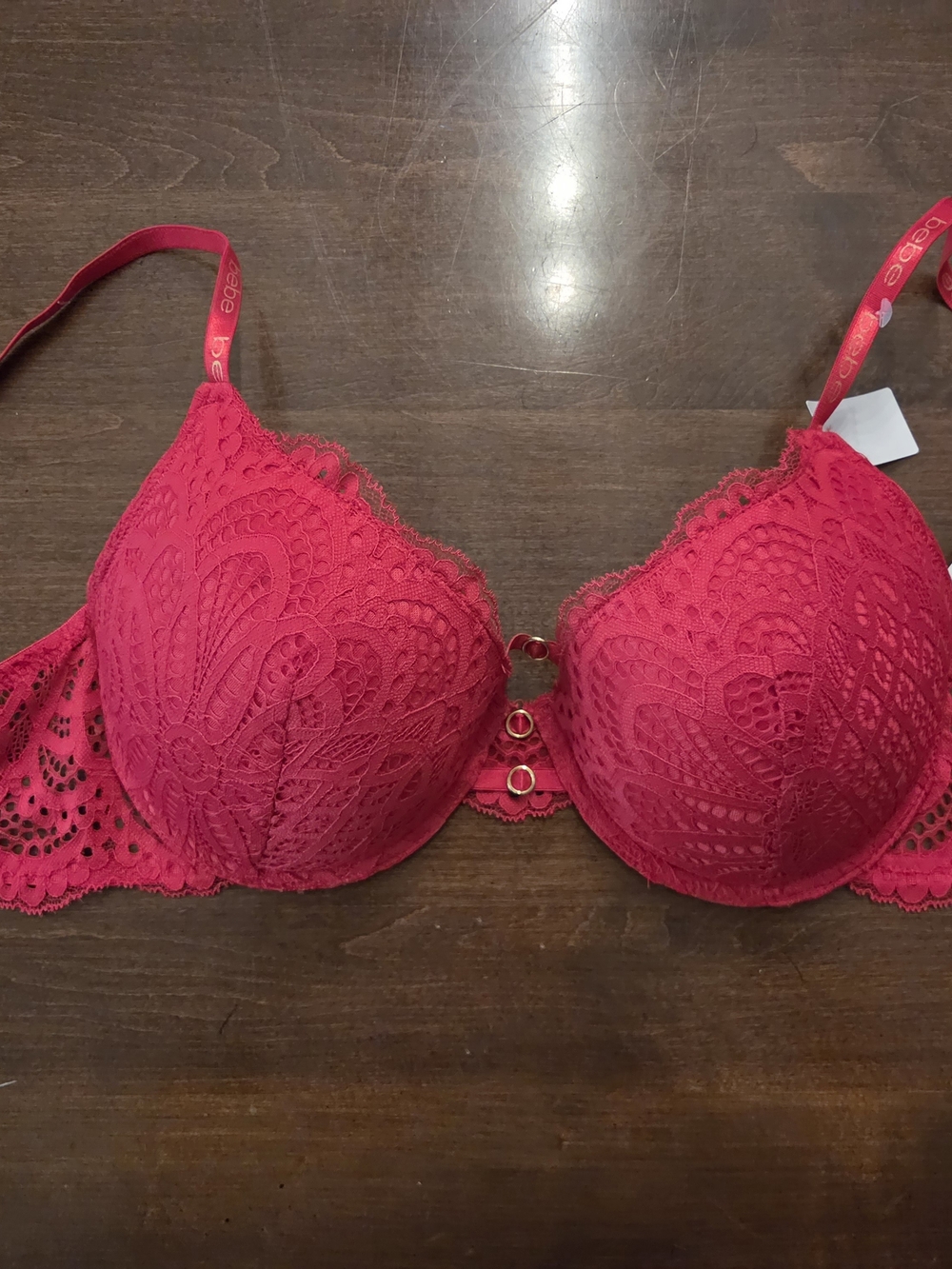 bebe Red Lace Push-Up Bra - bebe